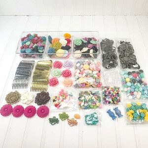 Resin Flower Flat Back Lot Plastic Flowers Earring Making, Ring Making Supplies